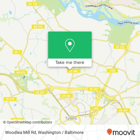 Mapa de Woodlea Mill Rd, McLean, VA 22102