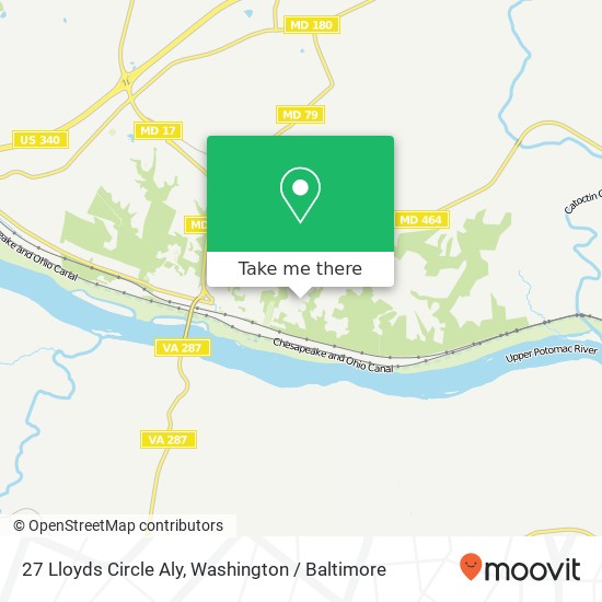 Mapa de 27 Lloyds Circle Aly, Brunswick, MD 21716