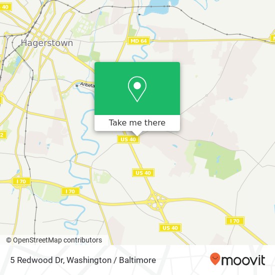 Mapa de 5 Redwood Dr, Hagerstown, MD 21740