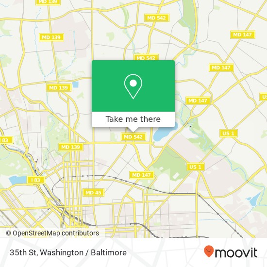 Mapa de 35th St, Baltimore, MD 21218