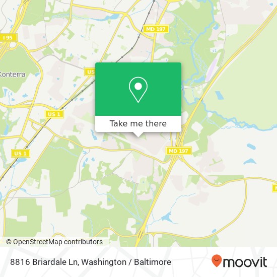 Mapa de 8816 Briardale Ln, Laurel, MD 20708