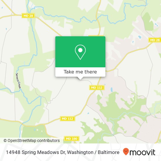 Mapa de 14948 Spring Meadows Dr, Germantown, MD 20874