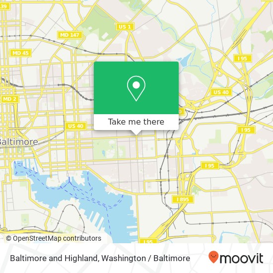 Baltimore and Highland, Baltimore, MD 21224 map