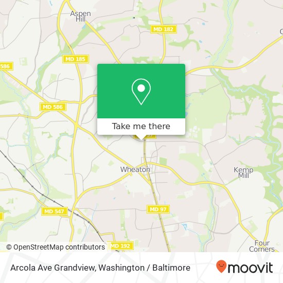 Mapa de Arcola Ave Grandview, Silver Spring, MD 20902