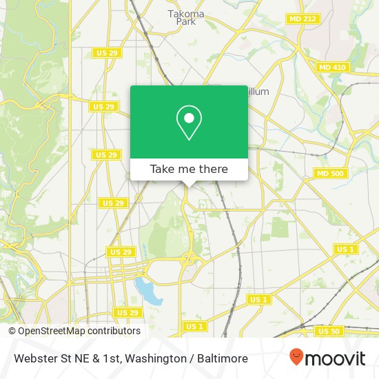 Mapa de Webster St NE & 1st, Washington, DC 20011