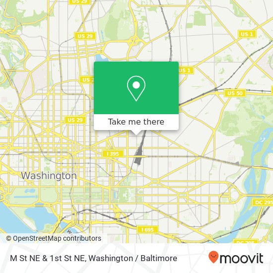 Mapa de M St NE & 1st St NE, Washington, DC 20002