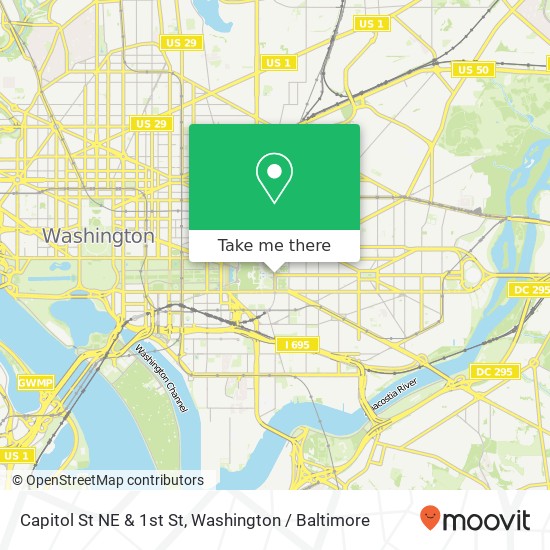 Capitol St NE & 1st St, Washington, DC 20003 map