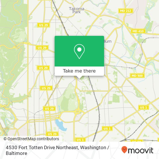 Mapa de 4530 Fort Totten Drive Northeast, 4530 Fort Totten Dr NE, Washington, DC 20011, USA