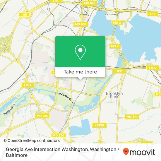 Mapa de Georgia Ave intersection Washington, Halethorpe, MD 21227
