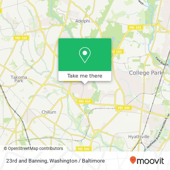 23rd and Banning, Hyattsville, MD 20783 map