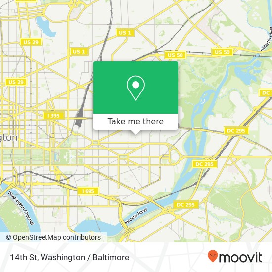Mapa de 14th St, Washington (DC), DC 20002