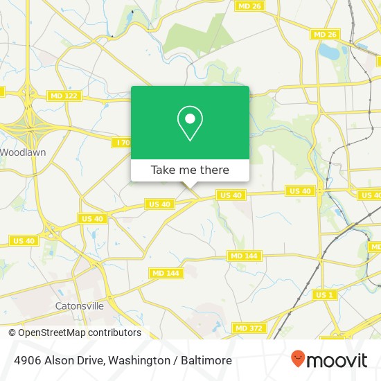 Mapa de 4906 Alson Drive, 4906 Alson Dr, Baltimore, MD 21229, USA