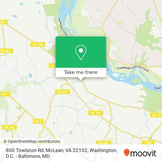 Mapa de 800 Towlston Rd, McLean, VA 22102