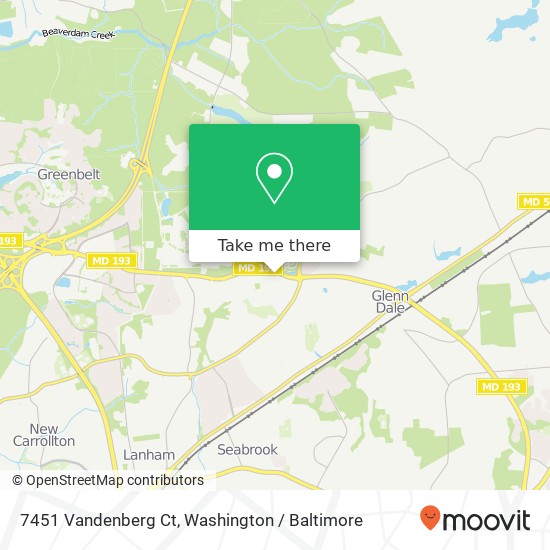 Mapa de 7451 Vandenberg Ct, Lanham, MD 20706