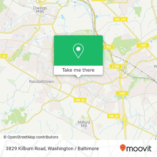 Mapa de 3829 Kilburn Road, 3829 Kilburn Rd, Randallstown, MD 21133, USA