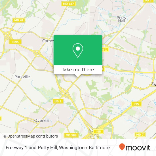 Freeway 1 and Putty Hill, Nottingham, MD 21236 map