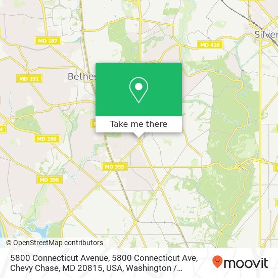 Mapa de 5800 Connecticut Avenue, 5800 Connecticut Ave, Chevy Chase, MD 20815, USA