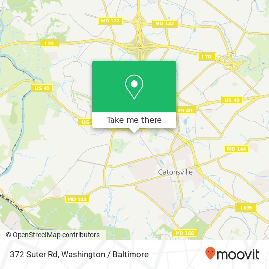 Mapa de 372 Suter Rd, Catonsville, MD 21228