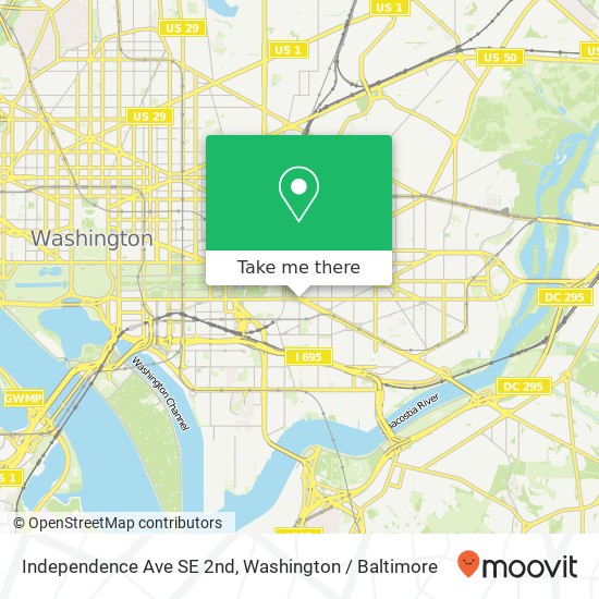 Mapa de Independence Ave SE 2nd, Washington, DC 20003