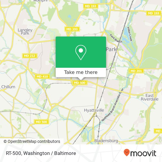 Mapa de RT-500, Hyattsville, MD 20782