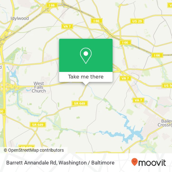 Mapa de Barrett Annandale Rd, Falls Church, VA 22042
