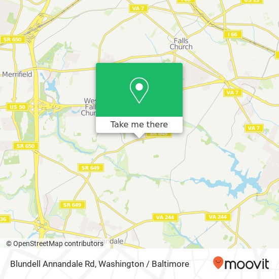 Mapa de Blundell Annandale Rd, Falls Church, VA 22042