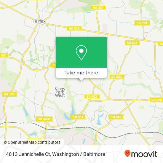 Mapa de 4813 Jennichelle Ct, Fairfax, VA 22032