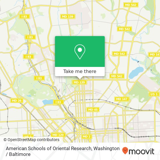 Mapa de American Schools of Oriental Research, 3301 N Charles St