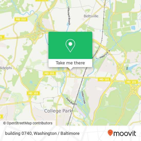 Mapa de building 0740, 4709 Caddo St building 0740, College Park, MD 20740, USA