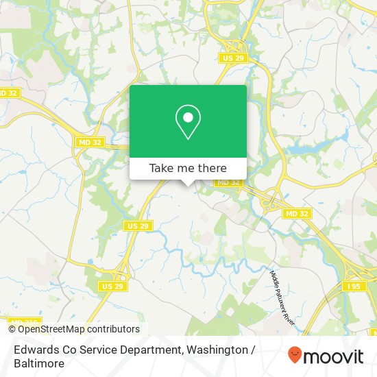 Mapa de Edwards Co Service Department, 8310 Guilford Rd