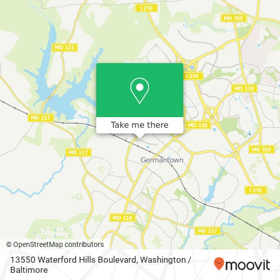 13550 Waterford Hills Boulevard, 13550 Waterford Hills Boulevard, Germantown, MD 20874, USA map