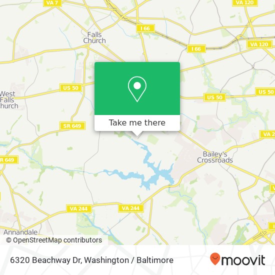 Mapa de 6320 Beachway Dr, Falls Church, VA 22044