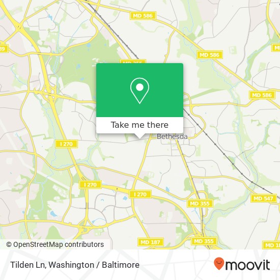 Tilden Ln, Rockville, MD 20852 map