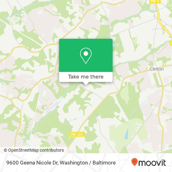 Mapa de 9600 Geena Nicole Dr, Clinton, MD 20735