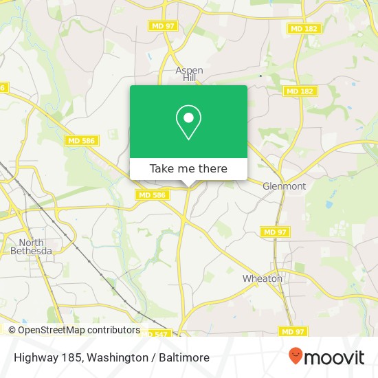 Mapa de Highway 185, Silver Spring, MD 20902