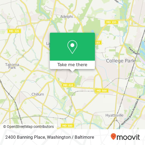 Mapa de 2400 Banning Place, 2400 Banning Pl, Lewisdale, MD 20782, USA