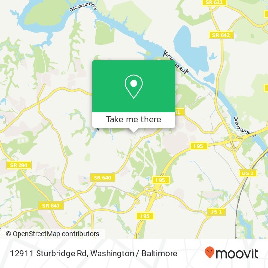 Mapa de 12911 Sturbridge Rd, Woodbridge, VA 22192