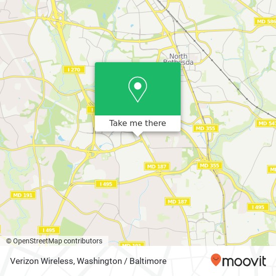 Mapa de Verizon Wireless, 10400 Old Georgetown Rd