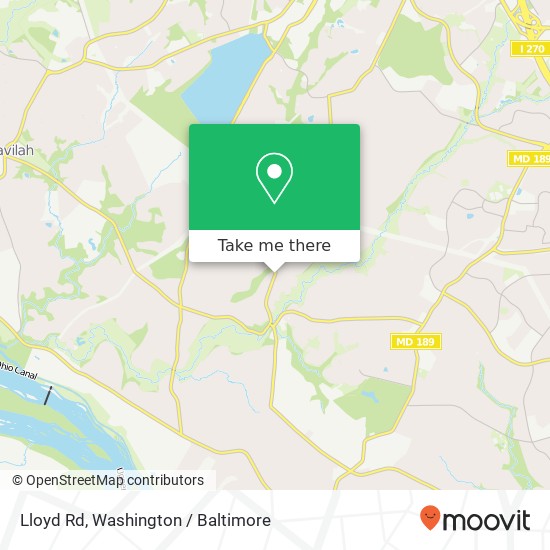 Mapa de Lloyd Rd, Potomac, MD 20854