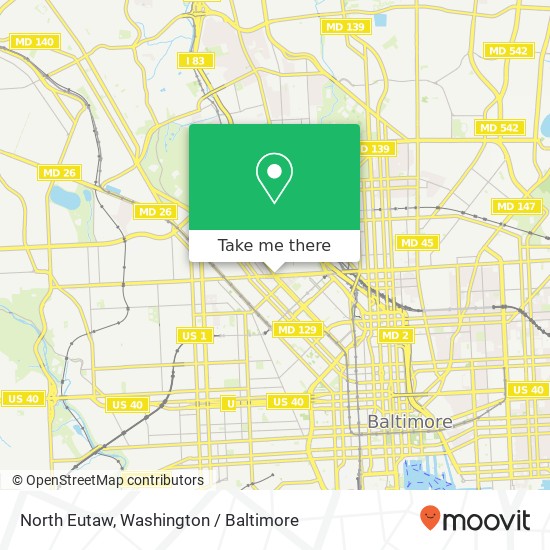 Mapa de North Eutaw, Baltimore, MD 21217