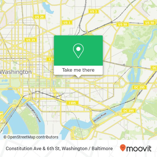 Mapa de Constitution Ave & 6th St, Washington, DC 20002