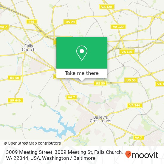 3009 Meeting Street, 3009 Meeting St, Falls Church, VA 22044, USA map