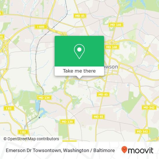 Mapa de Emerson Dr Towsontown, Towson, MD 21204