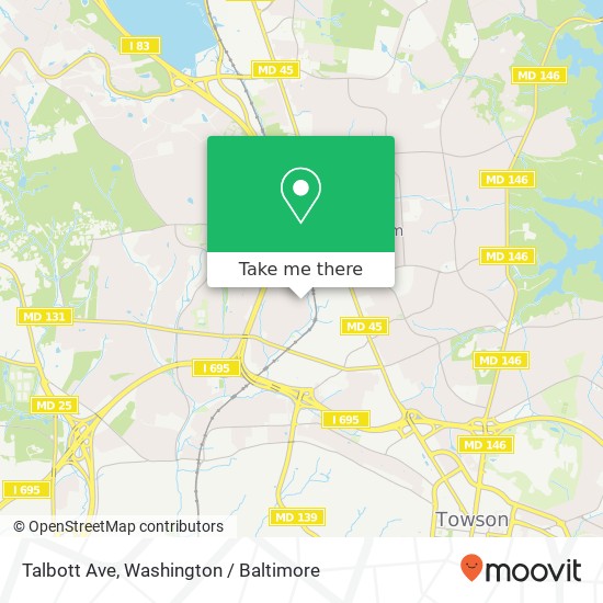 Mapa de Talbott Ave, Lutherville Timonium, MD 21093