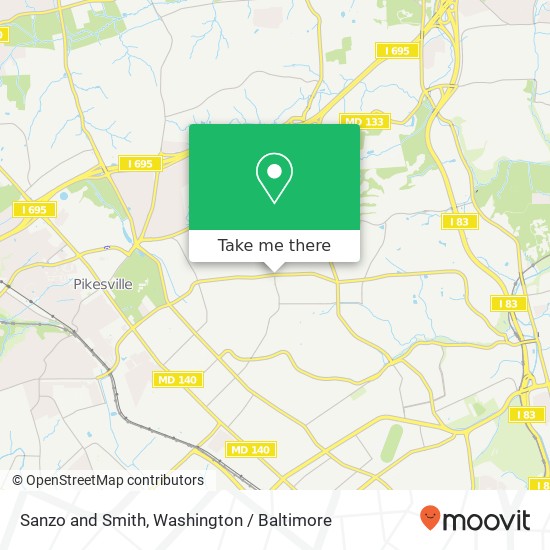 Mapa de Sanzo and Smith, Baltimore, MD 21209
