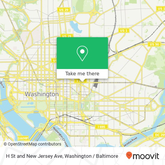 Mapa de H St and New Jersey Ave, Washington, DC 20001