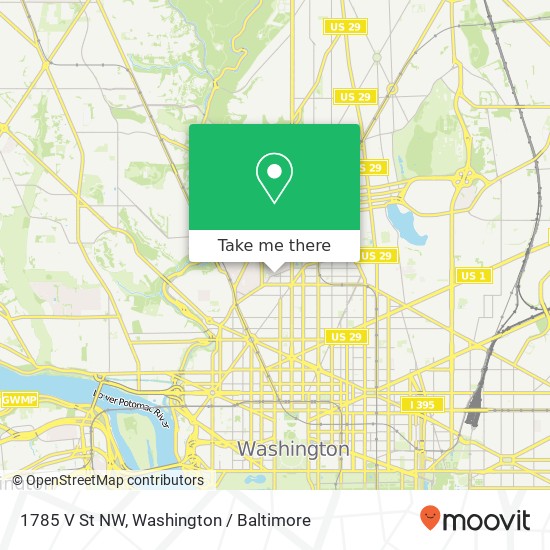 Mapa de 1785 V St NW, Washington, DC 20009