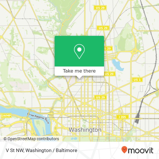 Mapa de V St NW, Washington, DC 20009