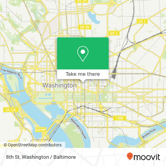 Mapa de 8th St, Washington, DC 20004