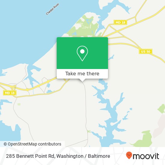 Mapa de 285 Bennett Point Rd, Queenstown, MD 21658